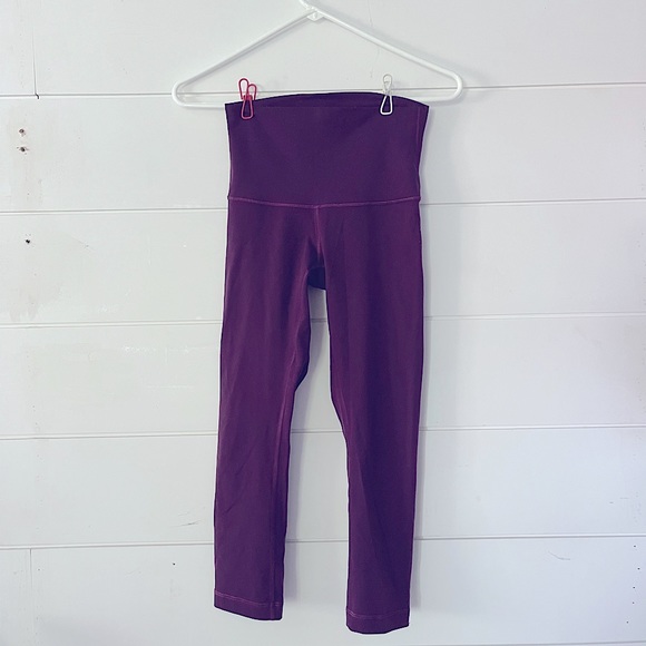 lululemon athletica Pants - Lululemon high waisted crop leggings size 4